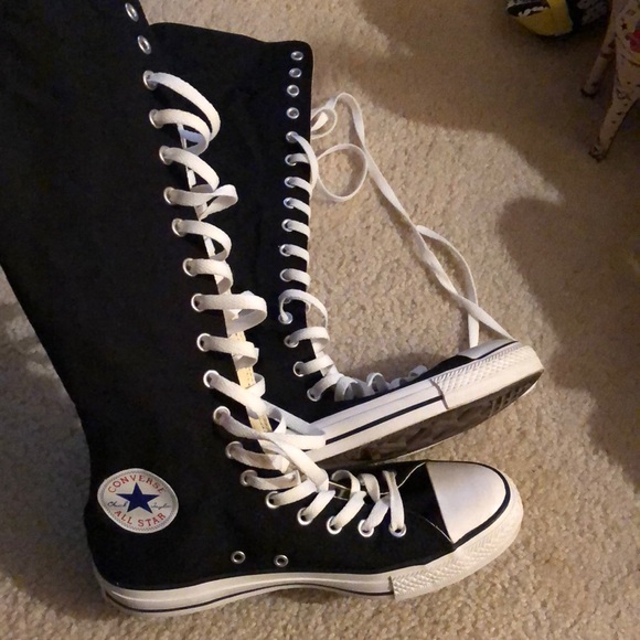 lace up converse knee high boots